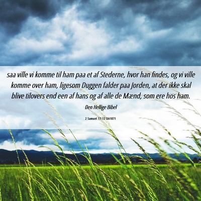 Picture 06 - 2 Samuel 17:12 DA1871 - saa ville vi komme til ham paa et af Stederne, - Bible Verse Picture