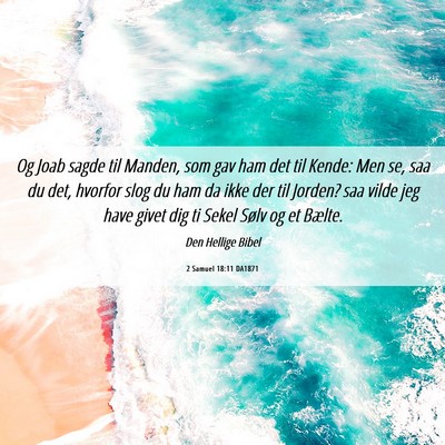 Picture 06 - 2 Samuel 18:11 DA1871 - Og Joab sagde til Manden, som gav ham det til - Bible Verse Picture