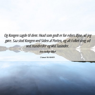 Picture 06 - 2 Samuel 18:4 DA1871 - Og Kongen sagde til dem: Hvad som godt er for - Bible Verse Picture