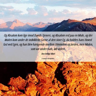 Picture 06 - 2 Samuel 18:9 DA1871 - Og Absalom kom lige imod Davids Tjenere, og - Bible Verse Picture