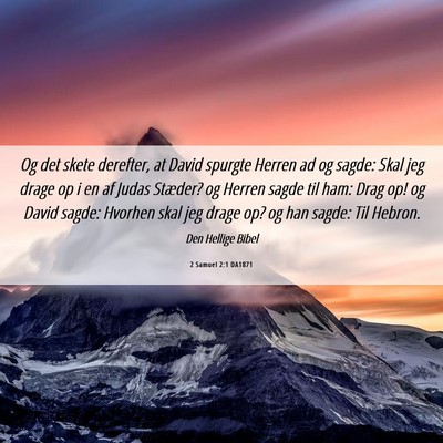 Picture 06 - 2 Samuel 2:1 DA1871 - Og det skete derefter, at David spurgte Herren ad - Bible Verse Picture