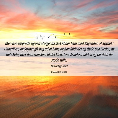 Picture 06 - 2 Samuel 2:23 DA1871 - Men han vægrede sig ved at vige; da stak Abner - Bible Verse Picture