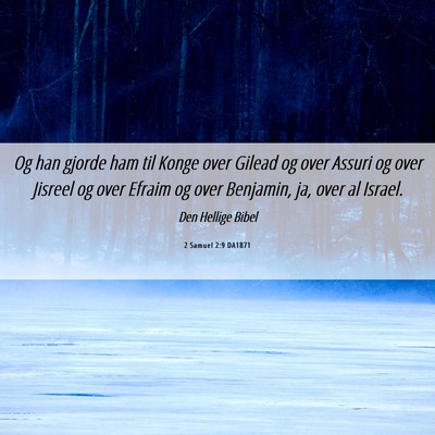 Picture 06 - 2 Samuel 2:9 DA1871 - Og han gjorde ham til Konge over Gilead og over - Bible Verse Picture