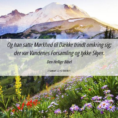 Picture 06 - 2 Samuel 22:12 DA1871 - Og han satte Mørkhed til Dække trindt omkring - Bible Verse Picture