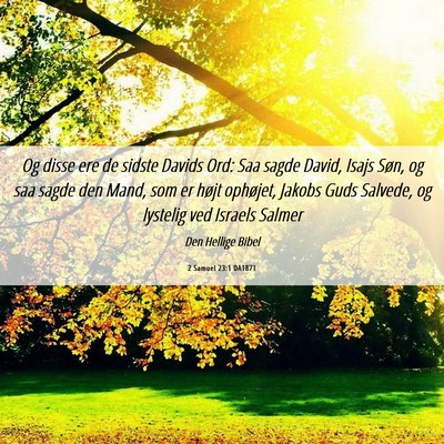 Picture 06 - 2 Samuel 23:1 DA1871 - Og disse ere de sidste Davids Ord: Saa sagde - Bible Verse Picture
