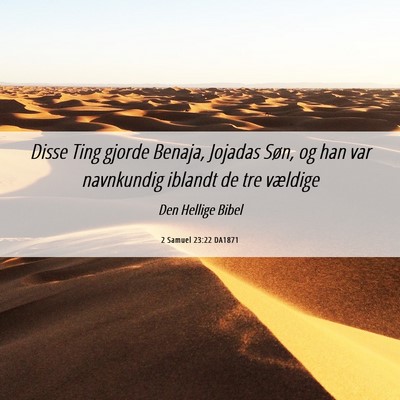Picture 06 - 2 Samuel 23:22 DA1871 - Disse Ting gjorde Benaja, Jojadas Søn, og han - Bible Verse Picture