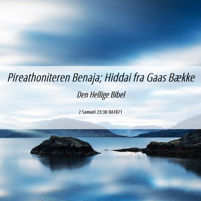 Picture 06 - 2 Samuel 23:30 DA1871 - Pireathoniteren Benaja; Hiddai fra Gaas - Bible Verse Picture