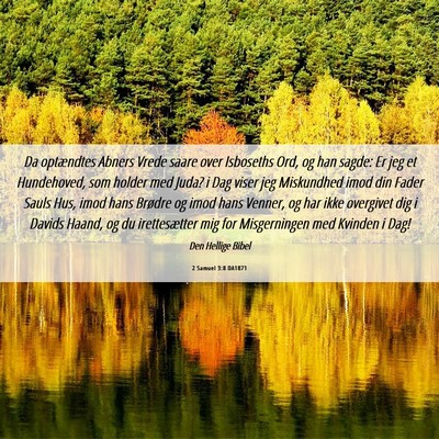Picture 06 - 2 Samuel 3:8 DA1871 - Da optændtes Abners Vrede saare over Isboseths - Bible Verse Picture