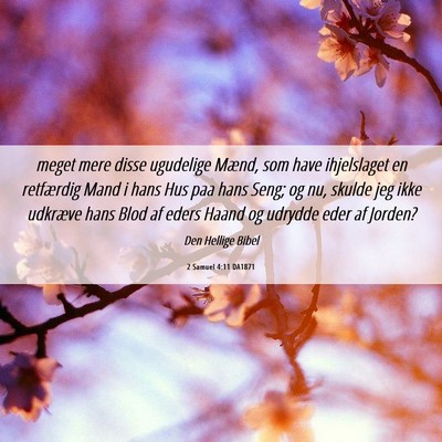 Picture 06 - 2 Samuel 4:11 DA1871 - meget mere disse ugudelige Mænd, som have - Bible Verse Picture