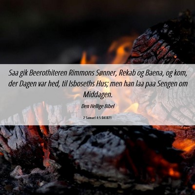 Picture 06 - 2 Samuel 4:5 DA1871 - Saa gik Beerothiteren Rimmons Sønner, Rekab og - Bible Verse Picture