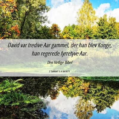 Picture 06 - 2 Samuel 5:4 DA1871 - David var tredive Aar gammel, der han blev Konge, - Bible Verse Picture