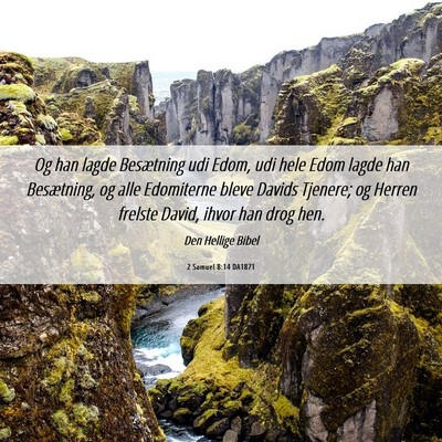 Picture 06 - 2 Samuel 8:14 DA1871 - Og han lagde Besætning udi Edom, udi hele Edom - Bible Verse Picture