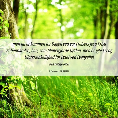 Picture 06 - 2 Timoteus 1:10 DA1871 - men nu er kommen for Dagen ved vor Frelsers Jesu - Bible Verse Picture