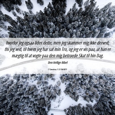 Picture 06 - 2 Timoteus 1:12 DA1871 - hvorfor jeg ogsaa lider dette, men jeg skammer - Bible Verse Picture