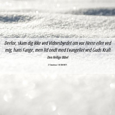 Picture 06 - 2 Timoteus 1:8 DA1871 - Derfor, skam dig ikke ved Vidnesbyrdet om vor - Bible Verse Picture
