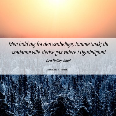 Picture 06 - 2 Timoteus 2:16 DA1871 - Men hold dig fra den vanhellige, tomme Snak; thi - Bible Verse Picture