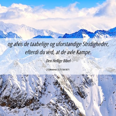 Picture 06 - 2 Timoteus 2:23 DA1871 - og afvis de taabelige og uforstandige - Bible Verse Picture