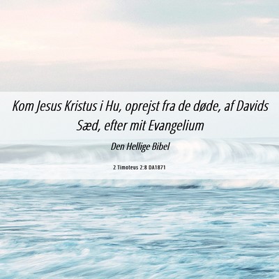 Picture 06 - 2 Timoteus 2:8 DA1871 - Kom Jesus Kristus i Hu, oprejst fra de døde, af - Bible Verse Picture