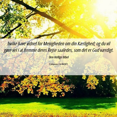 Picture 06 - 3 Johannes 1:6 DA1871 - hvilke have vidnet for Menigheden om din - Bible Verse Picture