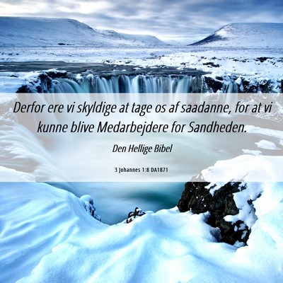 Picture 06 - 3 Johannes 1:8 DA1871 - Derfor ere vi skyldige at tage os af saadanne, - Bible Verse Picture
