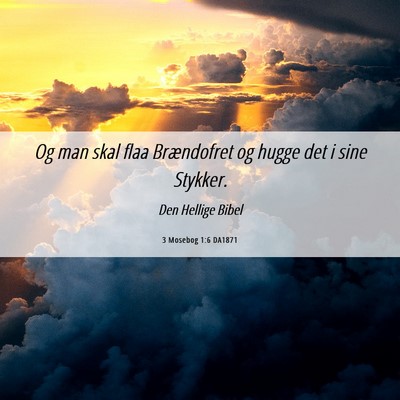 Picture 06 - 3 Mosebog 1:6 DA1871 - Og man skal flaa Brændofret og hugge det i sine - Bible Verse Picture