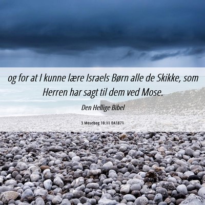 Picture 06 - 3 Mosebog 10:11 DA1871 - og for at I kunne lære Israels Børn alle de - Bible Verse Picture
