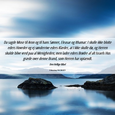 Picture 06 - 3 Mosebog 10:6 DA1871 - Da sagde Mose til Aron og til hans Sønner, - Bible Verse Picture
