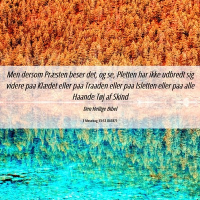 Picture 06 - 3 Mosebog 13:53 DA1871 - Men dersom Præsten beser det, og se, Pletten har - Bible Verse Picture