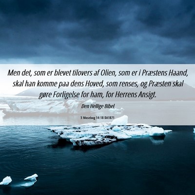 Picture 06 - 3 Mosebog 14:18 DA1871 - Men det, som er blevet tilovers af Olien, som er - Bible Verse Picture
