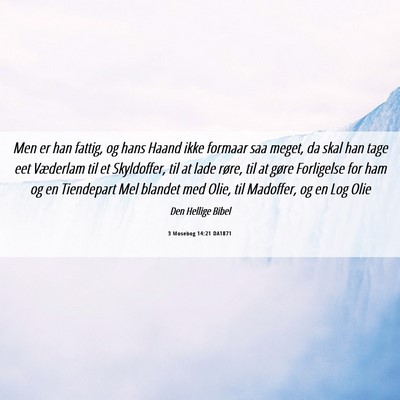 Picture 06 - 3 Mosebog 14:21 DA1871 - Men er han fattig, og hans Haand ikke formaar saa - Bible Verse Picture