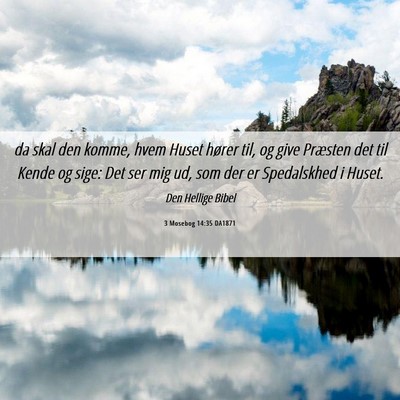 Picture 06 - 3 Mosebog 14:35 DA1871 - da skal den komme, hvem Huset hører til, og give - Bible Verse Picture