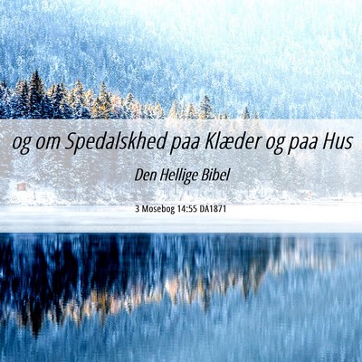 Picture 06 - 3 Mosebog 14:55 DA1871 - og om Spedalskhed paa Klæder og paa - Bible Verse Picture