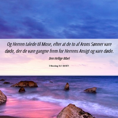 Picture 06 - 3 Mosebog 16:1 DA1871 - Og Herren talede til Mose, efter at de to af - Bible Verse Picture