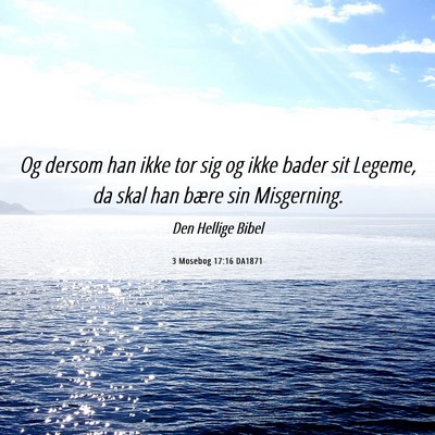 Picture 06 - 3 Mosebog 17:16 DA1871 - Og dersom han ikke tor sig og ikke bader sit - Bible Verse Picture