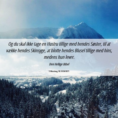 Picture 06 - 3 Mosebog 18:18 DA1871 - Og du skal ikke tage en Hustru tillige med hendes - Bible Verse Picture