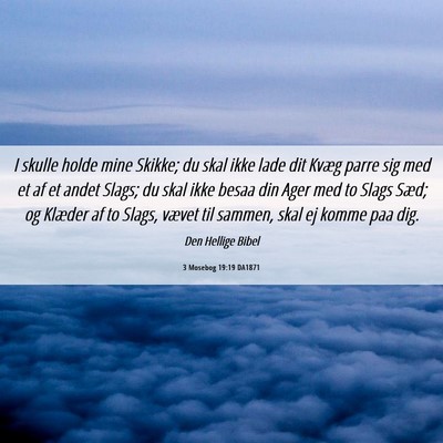 Picture 06 - 3 Mosebog 19:19 DA1871 - I skulle holde mine Skikke; du skal ikke lade dit - Bible Verse Picture