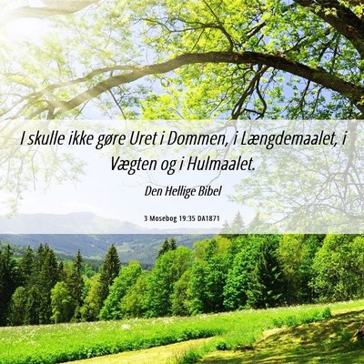 Picture 06 - 3 Mosebog 19:35 DA1871 - I skulle ikke gøre Uret i Dommen, i - Bible Verse Picture