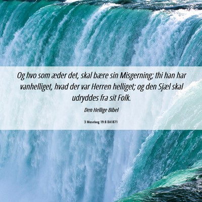 Picture 06 - 3 Mosebog 19:8 DA1871 - Og hvo som æder det, skal bære sin Misgerning; - Bible Verse Picture