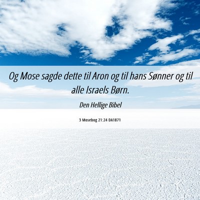 Picture 06 - 3 Mosebog 21:24 DA1871 - Og Mose sagde dette til Aron og til hans Sønner - Bible Verse Picture