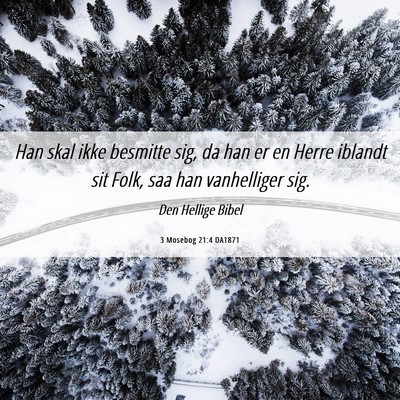 Picture 06 - 3 Mosebog 21:4 DA1871 - Han skal ikke besmitte sig, da han er en Herre - Bible Verse Picture
