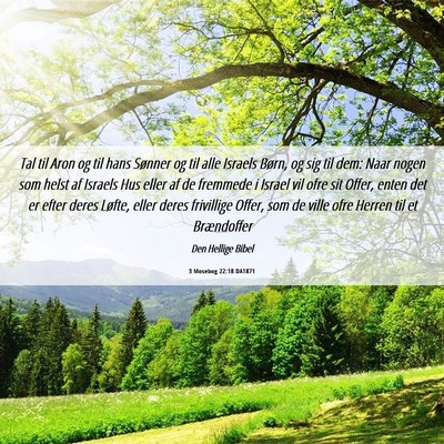 Picture 06 - 3 Mosebog 22:18 DA1871 - Tal til Aron og til hans Sønner og til alle - Bible Verse Picture