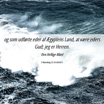 Picture 06 - 3 Mosebog 22:33 DA1871 - og som udførte eder af Ægyptens Land, at være - Bible Verse Picture