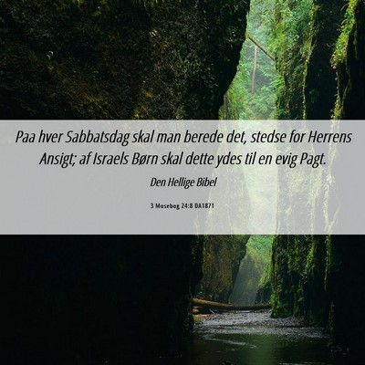 Picture 06 - 3 Mosebog 24:8 DA1871 - Paa hver Sabbatsdag skal man berede det, stedse - Bible Verse Picture