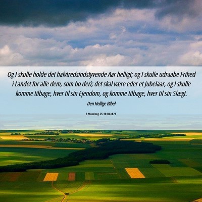 Picture 06 - 3 Mosebog 25:10 DA1871 - Og I skulle holde det halvtredsindstyvende Aar - Bible Verse Picture