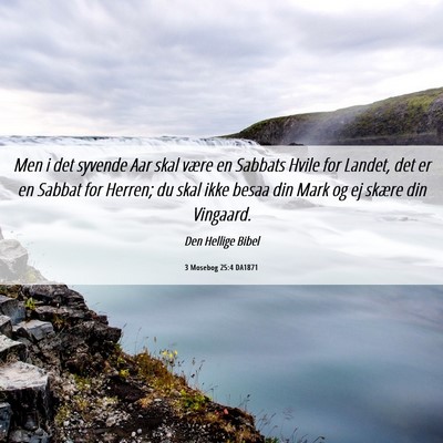 Picture 06 - 3 Mosebog 25:4 DA1871 - Men i det syvende Aar skal være en Sabbats Hvile - Bible Verse Picture