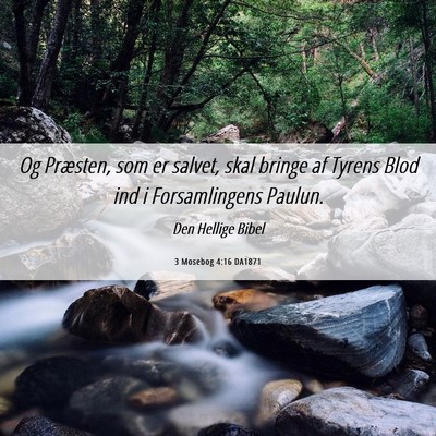 Picture 06 - 3 Mosebog 4:16 DA1871 - Og Præsten, som er salvet, skal bringe af Tyrens - Bible Verse Picture