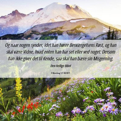 Picture 06 - 3 Mosebog 5:1 DA1871 - Og naar nogen synder, idet han hører - Bible Verse Picture