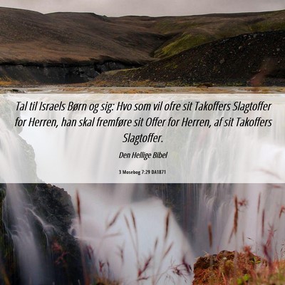 Picture 06 - 3 Mosebog 7:29 DA1871 - Tal til Israels Børn og sig: Hvo som vil ofre - Bible Verse Picture
