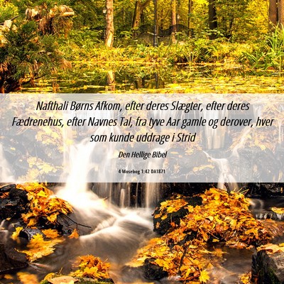 Picture 06 - 4 Mosebog 1:42 DA1871 - Nafthali Børns Afkom, efter deres Slægter, - Bible Verse Picture