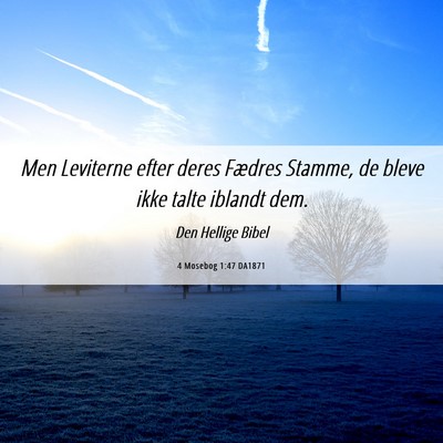 Picture 06 - 4 Mosebog 1:47 DA1871 - Men Leviterne efter deres Fædres Stamme, de - Bible Verse Picture